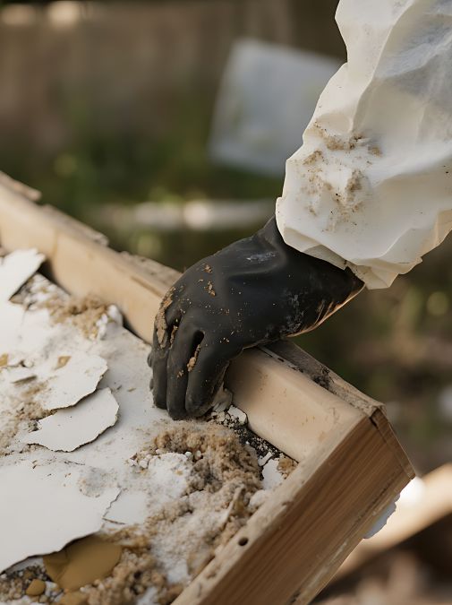 Technicien en gants utilisant un appareil de mesure électrique sur un tableau de contrôle
